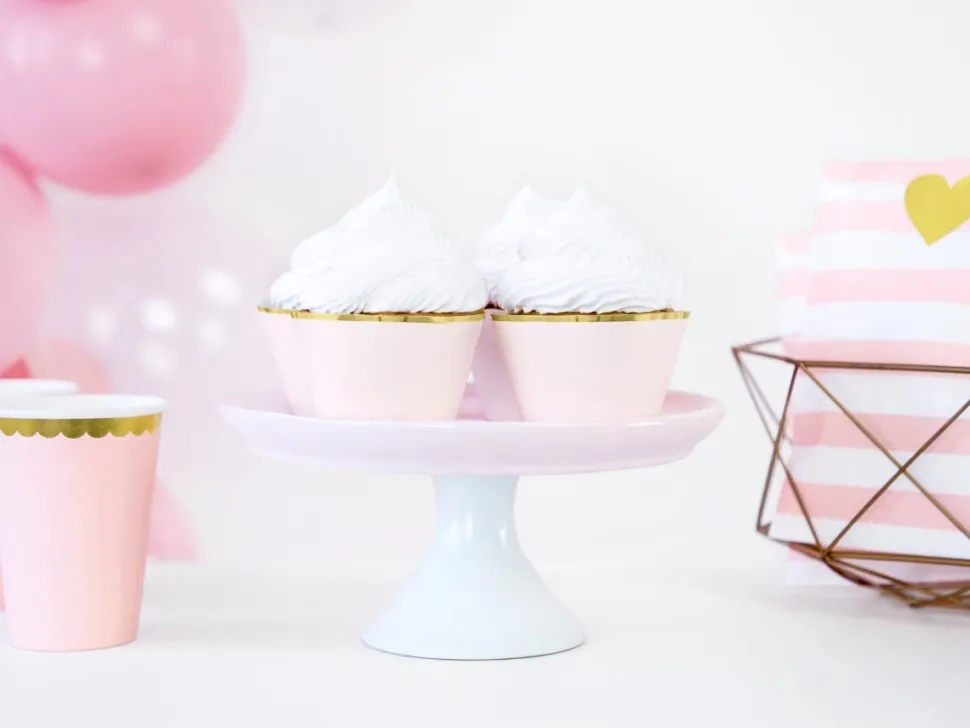Cupcake Vormpjes Lichtroze Pastel 7,6cm 6st