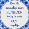 Delftsblauw Tegel Pensioen Kut 15cm