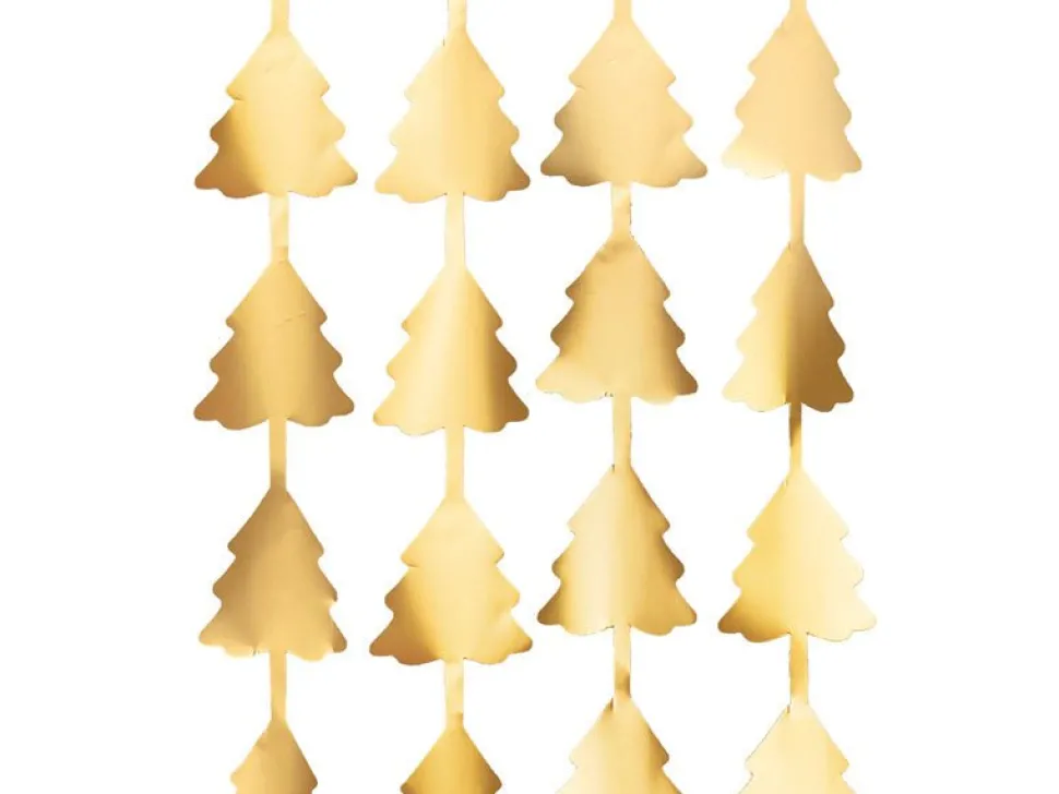 Deurgordijn Kerstbomen Goud 2,45m