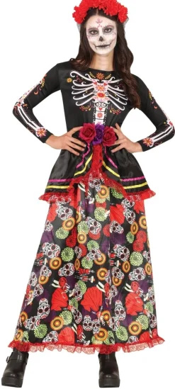 Dia De Los Muertos Jurk Gekleurd Dames