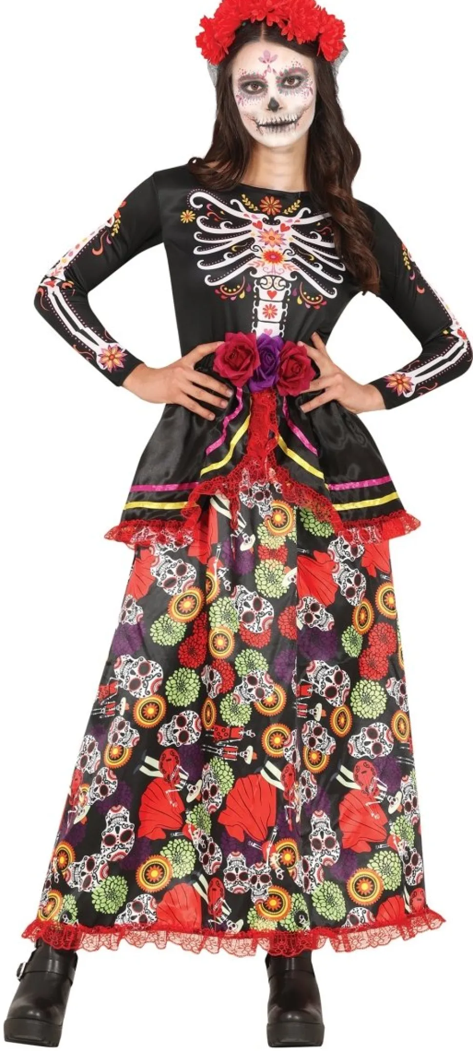 Dia De Los Muertos Jurk Gekleurd Dames