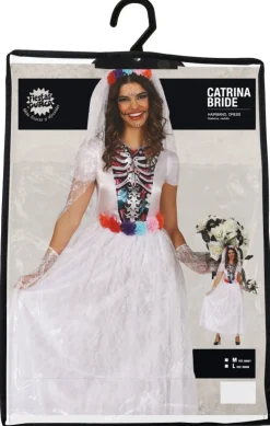 Dia De Los Muertos Jurk Wit Dames Bruid