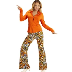 Disco 70S Blouse Oranje Dames