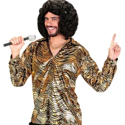 Disco 70S Shirt Goud Heren Tijgerprint