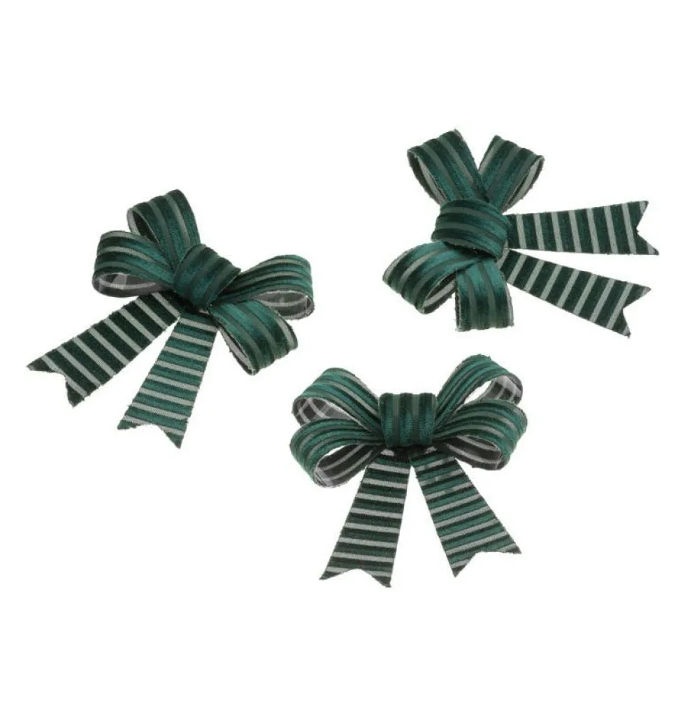 Donkergroene Strik Gestreept 12,7cm 3st
