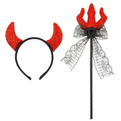 Duivel Accessoireset Haarband En Vork 2 delig