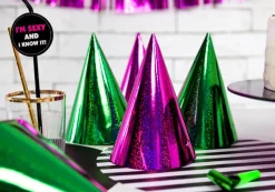Feesthoedjes Holografisch Glitter 16cm 20st