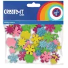 Foam Bloemenmix Glitter 25st