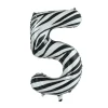 Folie Ballon Cijfer 5 Zebra XL 86cm leeg