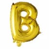 Folie Ballon Letter B Goud 41cm met Rietje