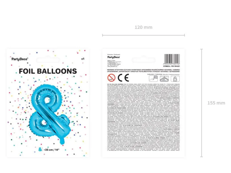 Folie Ballon Letter & Blauw Leeg 35cm