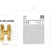 Folie Ballon Letter H Goud Leeg 35cm