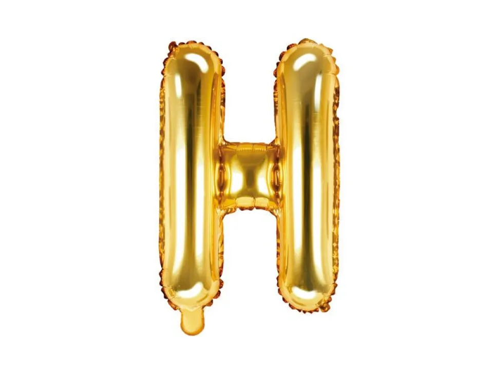 Folie Ballon Letter H Goud Leeg 35cm