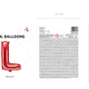 Folie Ballon Letter L Rood Leeg 35cm
