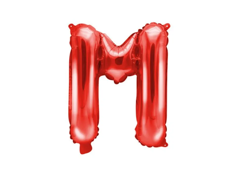 Folie Ballon Letter M Rood Leeg 35cm