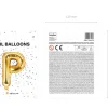 Folie Ballon Letter P Goud Leeg 35cm