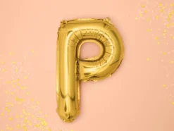 Folie Ballon Letter P Goud Leeg 35cm