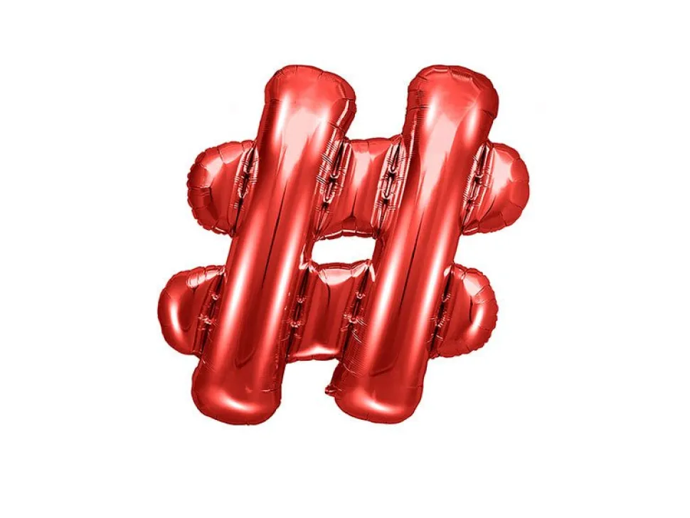 Folie Ballon Letter # Rood Leeg 35cm