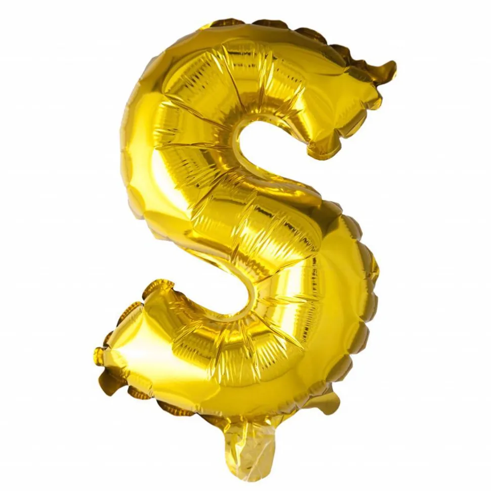 Folie Ballon Letter S Goud XL 102cm leeg