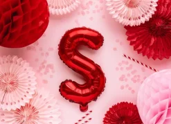 Folie Ballon Letter S Rood Leeg 35cm