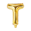 Folie Ballon Letter T Goud Leeg 35cm