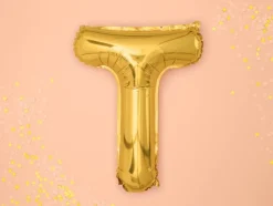 Folie Ballon Letter T Goud Leeg 35cm
