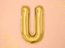 Folie Ballon Letter U Goud Leeg 35cm