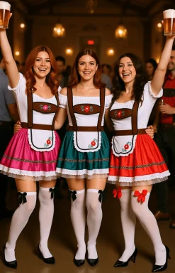 Fuchsia Dirndl Jurk Oktoberfest Fay