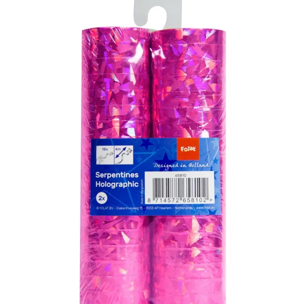 Fuchsia Serpentines Holografisch 4m 18 ringen 2st