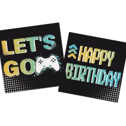 Gaming Party Servetten Happy Birthday 33cm 20st