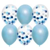 Geboorte Ballonnen Jongen Confetti Blauw 30cm 6st