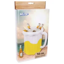 Geel Witte Bierpul Opblaasbaar 46cm