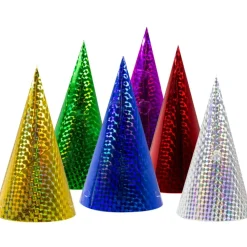 Gekleurde Feesthoedjes Metallic 16cm 6st
