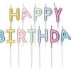 Gekleurde Kaarsen Happy Birthday Pastel