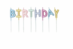 Gekleurde Kaarsen Happy Birthday Pastel