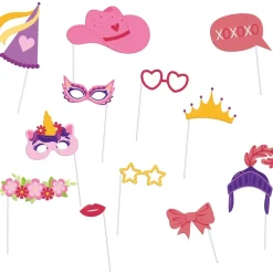 Gekleurde Photobooth Props Meisjes 20cm 12st