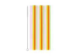 Gekleurde Rietjes Met Borsteltje 20cm 30st