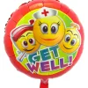 Get Well Soon Folie Ballon Smiley Leeg 45cm
