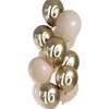 Gouden Ballonnen 16 Jaar Chroom 33cm 12st