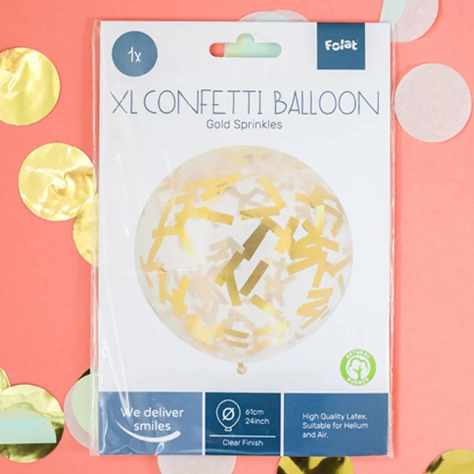 Gouden Confetti Ballon 61cm