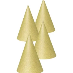 Gouden Feesthoedjes 16cm 4st
