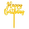 Gouden Happy Birthday Taarttopper 15,5cm