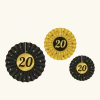 Goud Zwarte Hangdecoratie 20 Jaar 3st