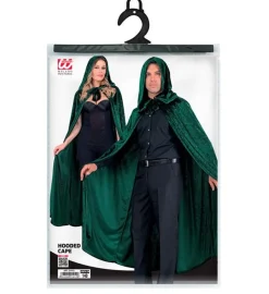 Groen Fluwelen Cape Met Kap 140cm
