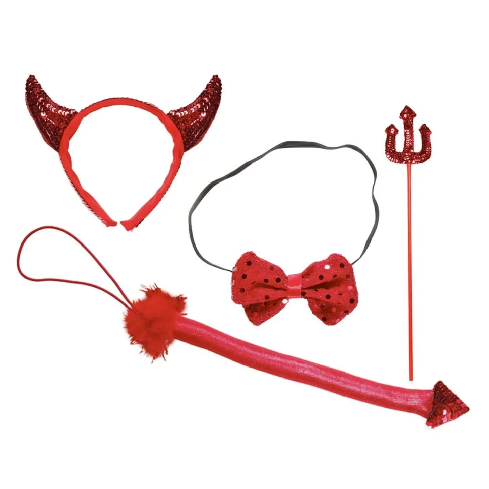 Halloween Accessoireset Duivel 4 delig