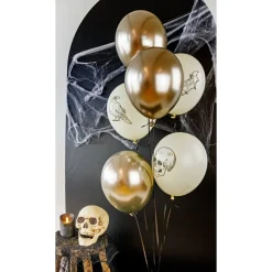 Halloween Ballonnen Wit Zilver 33cm 6st