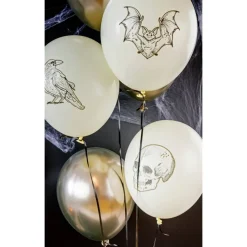 Halloween Ballonnen Wit Zilver 33cm 6st