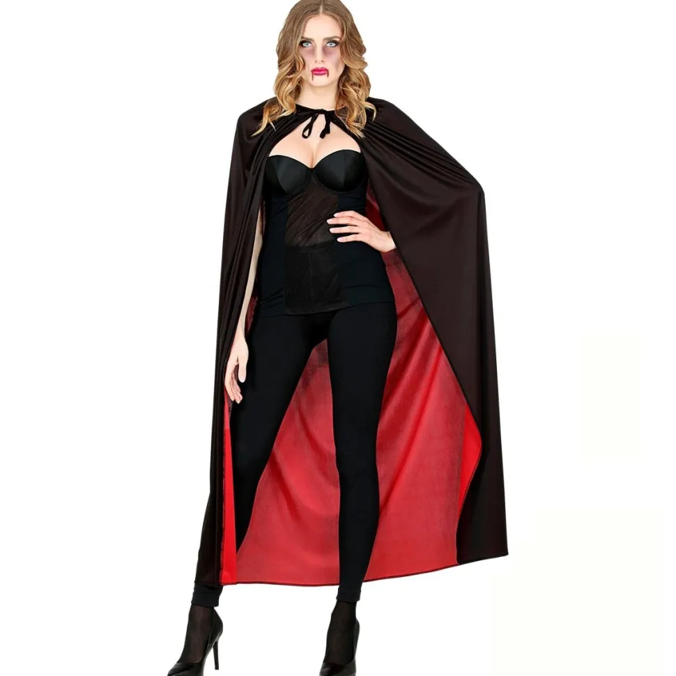Halloween Cape Rood Zwart 1,3m