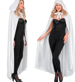 Halloween Cape Wit Fluweel 1,4m