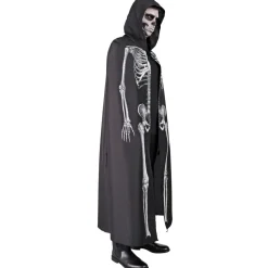 Halloween Cape Wit Zwart Skelet 1,5m